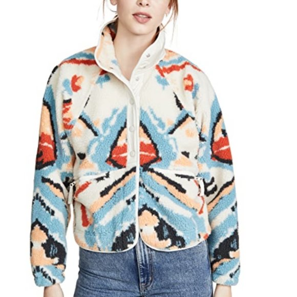 Free People Hit The Slopes Printed Fleece Jacket (SMALL) - Picture 3 of 3